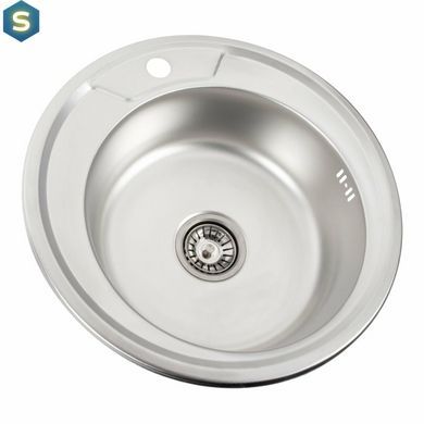 Кухонна мийка з нержавіючої сталі Platinum декор 490 (0,6/170 мм), Decor
