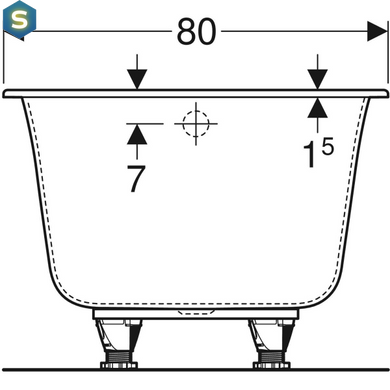 Ванна акрилова Geberit Soana 180x80 554.015.01.1 + ніжки, Білий