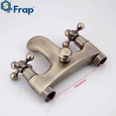 Смеситель для ванны двухвентильный короткий литой гусак бронза Frap 1/8 F3019-4, Бронза