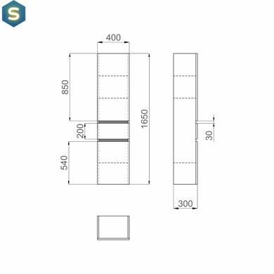 Пенал підвісний Sanwerk "Амата Air" 40 білий правий MV0000787, Білий