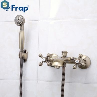 Смеситель для ванны двухвентильный короткий литой гусак бронза Frap 1/8 F3019-4, Бронза