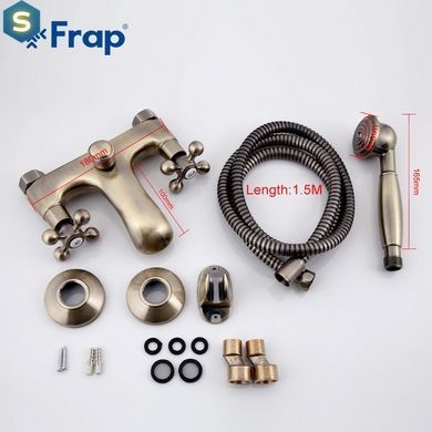 Смеситель для ванны двухвентильный короткий литой гусак бронза Frap 1/8 F3019-4, Бронза