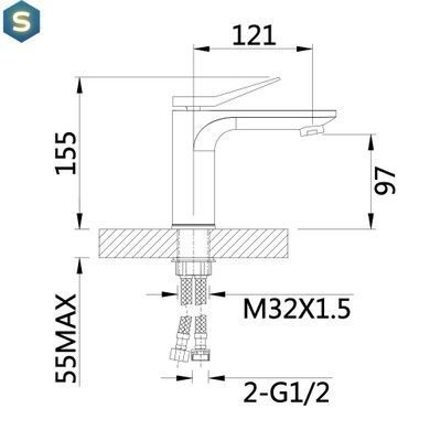 Змішувач для умивальника Qtap Presto QTPRE270GRP45581 Graphite, Графит