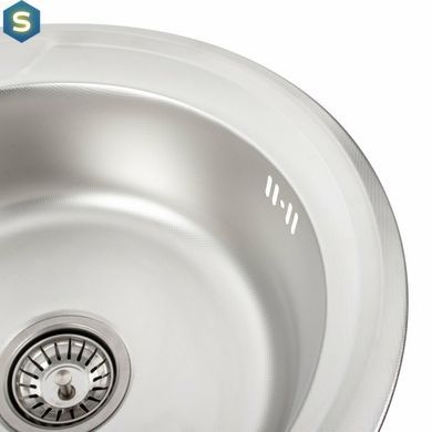 Кухонна мийка з нержавіючої сталі Platinum декор 490 (0,6/170 мм), Decor