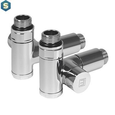 Комплект дизайн кранов под ТЭН Ideale Senso 1/2&rdquo;x1/2&rdquo; хром, Хром