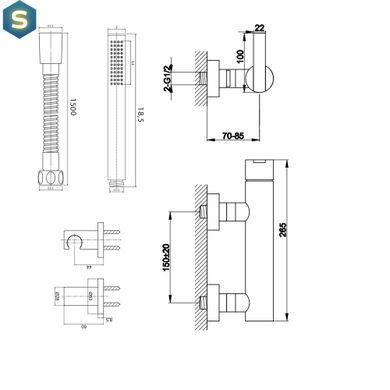 Змішувач для душу Kohlman Gixs chrome настінний KPL-QW120G, Хром