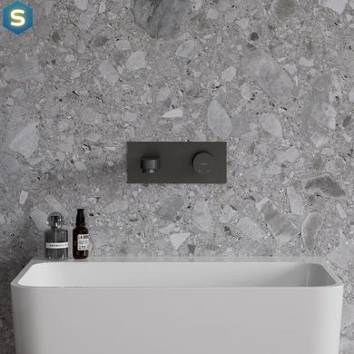 Смеситель для умывальника скрытого монтажа Omnires Contour antracite CT8015AT, Черный матовый