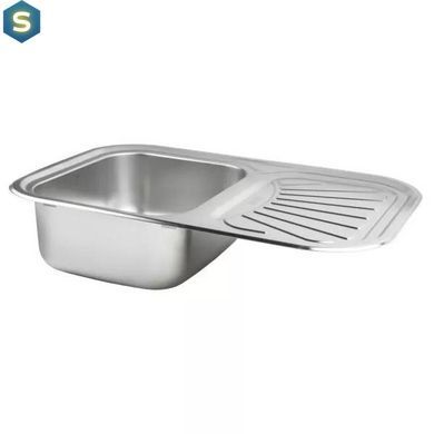 Кухонная мойка Satin 750x490x180 мм + сифон Wezer 7549(0.8)D, Decor