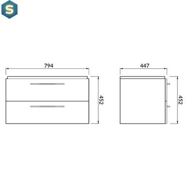 Тумба с умывальником Cersanit Lara Mille 80 серая S801-363