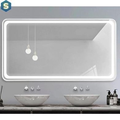 Дзеркало Dusel Led DE-M0065D Silver 90x70 см сенсорне включення + підігрів, Каппучино