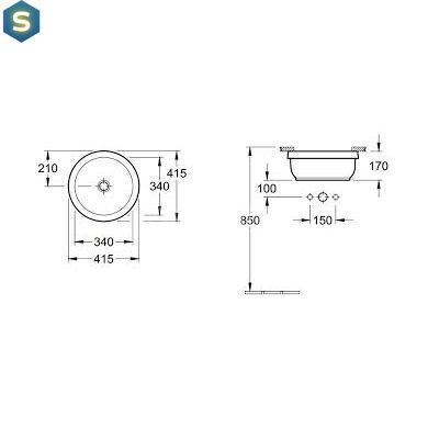 Умывальник Villeroy&Boch Architectura 34x34 41754001, Белый