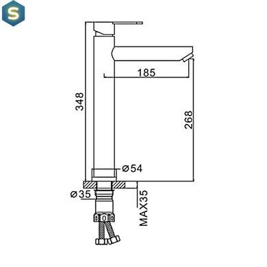 Смеситель для умывальника Frap F10801-62 высокий, черный, Черный матовый