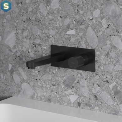 Смеситель для умывальника скрытого монтажа Omnires Contour antracite CT8015AT, Черный матовый