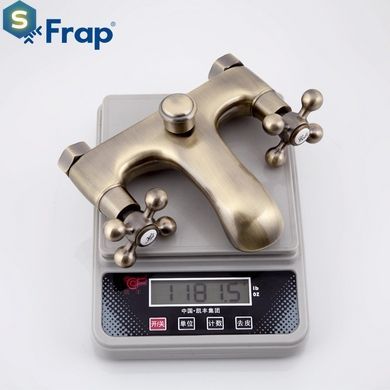 Смеситель для ванны двухвентильный короткий литой гусак бронза Frap 1/8 F3019-4, Бронза
