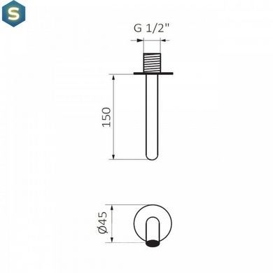 Вилив для ванни GRB Incool 00007012, Чорний/золото