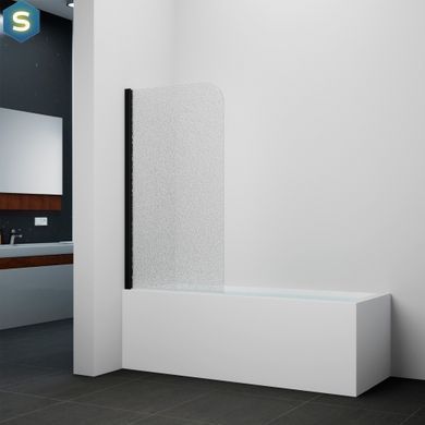 Шторка для ванны Qtap Standard BLM407513APL стекло Pear 6 мм, 75х130 см, левая, Левая, матовый, черный матовый