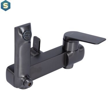 Душова система універсальна Qtap Vlasta New на три споживача (з виливом) QTVLA111GMB45651 Gunmetal Black PVD, Шліфований чорний хром