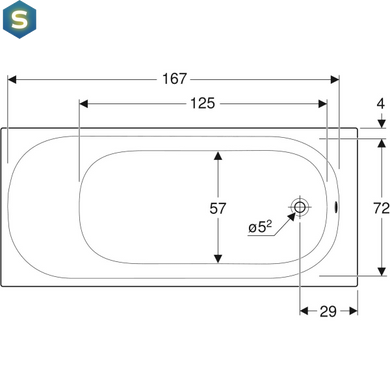 Ванна акрилова Geberit Soana 180x80 554.015.01.1 + ніжки, Білий