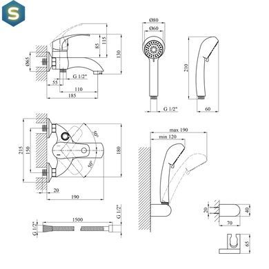 Змішувач для ванної Kroner KRP Konstante - C060 CV023589, Хром