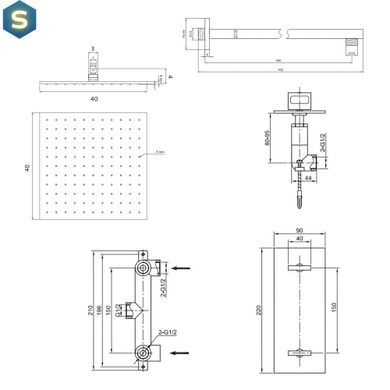 Душова система Kohlman Nexen 40 chrome + BOX прихованого монтажу KPL- QW227UQ40, Хром
