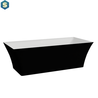 Ванна отдельностоящая матовая Amidicon Sparta 173x73 черная из литого камня SPARTA_173_BLACK_MAT, Черно-белый