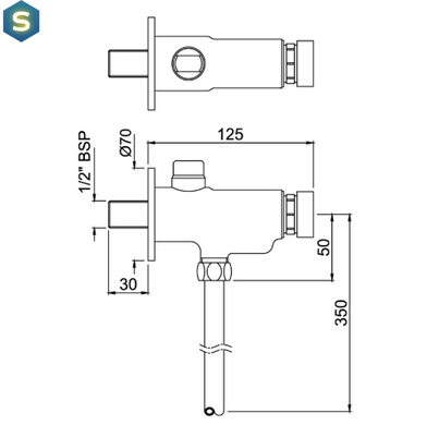 Кран-дозатор для писсуара Jaquar Pressmatic PRS-CHR-077, Хром