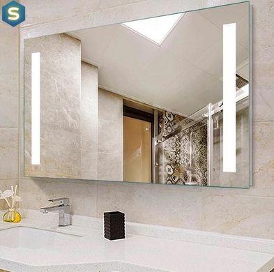 Дзеркало Dusel DE-M1041 75x120 з годинником, Білий