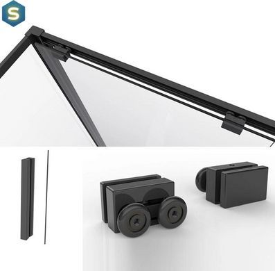 Душевая кабина Dusel DSL194B Black Matt 900x900x1900, Черный матовый, прозрачный, черный матовый, 90x90