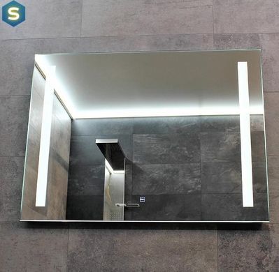 Дзеркало Dusel DE-M1041 75x120 з годинником, Білий