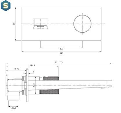 Смеситель для умывальника скрытого монтажа Omnires Contour antracite CT8015AT, Черный матовый