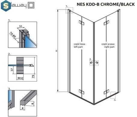 Душова кабіна Radaway Nes KDD B 100x100x200 10024100-01-01L + 10024100-01-01R