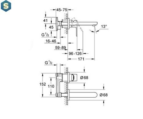 Змішувач для умивальника Grohe Bau Loop 20289000