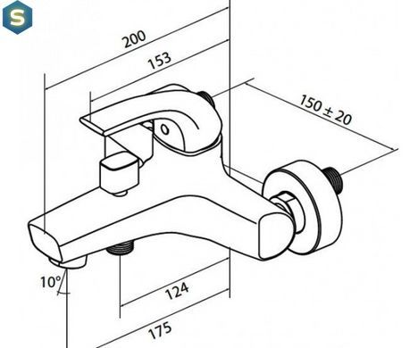 Змішувач для ванни AM.PM Sense F7510000, Хром