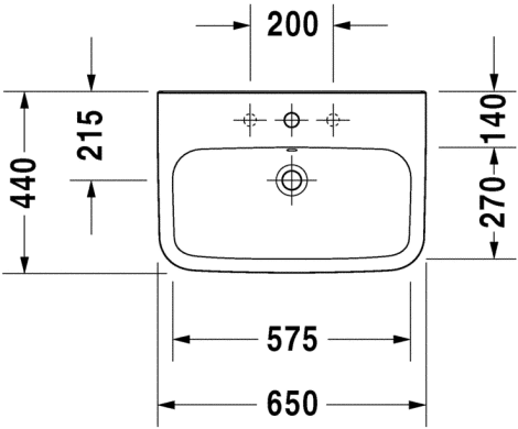 Умивальник Duravit DuraStyle 65x44 2319650000, Білий