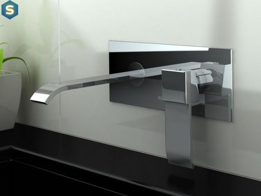 Змішувач для умивальника Kohlman Axis chrome + BOX прихованого монтажу QW185N, Хром
