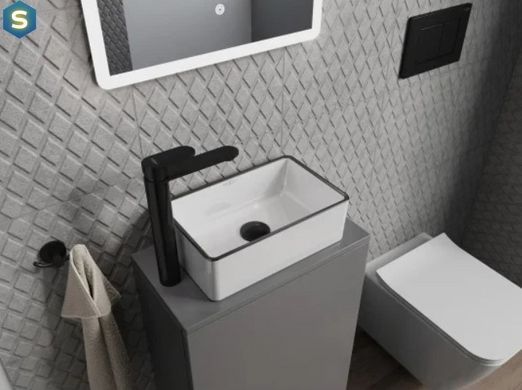 Умивальник Mexen Nadia 36 white black Edge накладний MEX-21613607, Білий