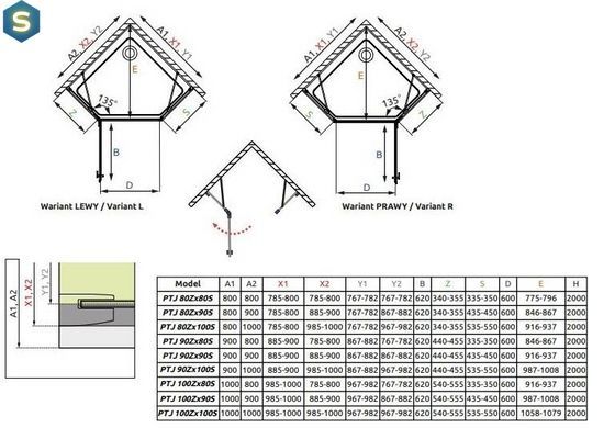 Душевая кабина Radaway Essenza New PTJ 80x80х200 385010-01-01L + 385049-01-01