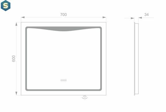 Дзеркало Koller Pool LED Line 700x600 LN6070LED