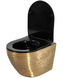 Підвісний унітаз Rea Carlo Flat brushed gold black REA-C3300, Золотий