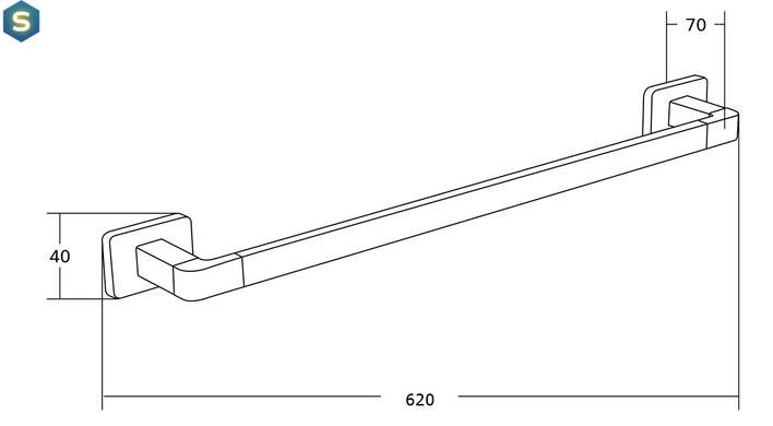 Вешалка для полотенец Mexen Asis Gold MEX-7017624-50, Золотой