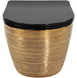 Підвісний унітаз Rea Carlo Flat brushed gold black REA-C3300, Золотий