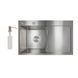Кухонная мойка интегрированная Lidz Handmade H7849R крыло справа (LDH7849BRUR45591) Brushed Steel 3,0/1,0 мм, Нержавеющая сталь