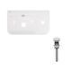 Умывальник Qtap Tern подвесной прямоугольный правый 450х260х155 мм White + донный клапан PU02O, Белый