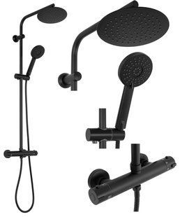 Душевая система Rea Bliss с термостатом black REA-P8804, Черный матовый
