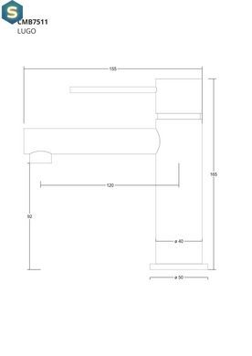Змішувач для умивальника для раковини Corsan Lugo black mat низький CMB7511BL, Черный матовый