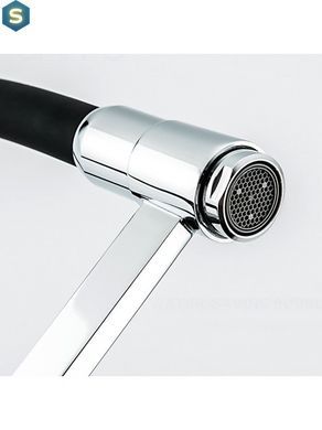 G4398-15 Змішувач для кухні однорич. силикон. гусак лат.корп. шпилька &Oslash;35 чорний/хром Gappo 1/8, Черный матовый