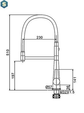 G4398-15 Змішувач для кухні однорич. силикон. гусак лат.корп. шпилька &Oslash;35 чорний/хром Gappo 1/8, Черный матовый