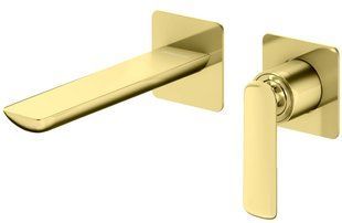 Смеситель для умывальника Kohlman Experience gold + BOX скрытого монтажа QW180EGD, Золотой