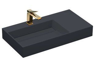 Умивальник Rea Archi 90 black matt накладний підвісний REA-U4304, Черный матовый