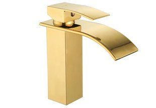 Смеситель для умывальника Mexen Aries gold низкий MEX-744800-50, Золотой